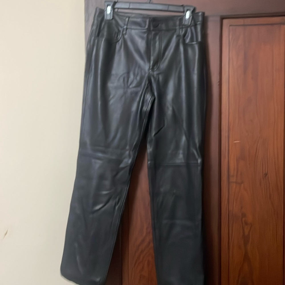 Ann Taylor imitation leather straight leg pants